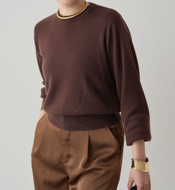  「ウールカシミヤクルーニット」|ニット・セーター|ブラウン