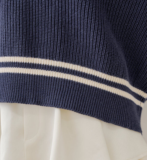  「ライン入りVルーズニット」|ニット・セーター|