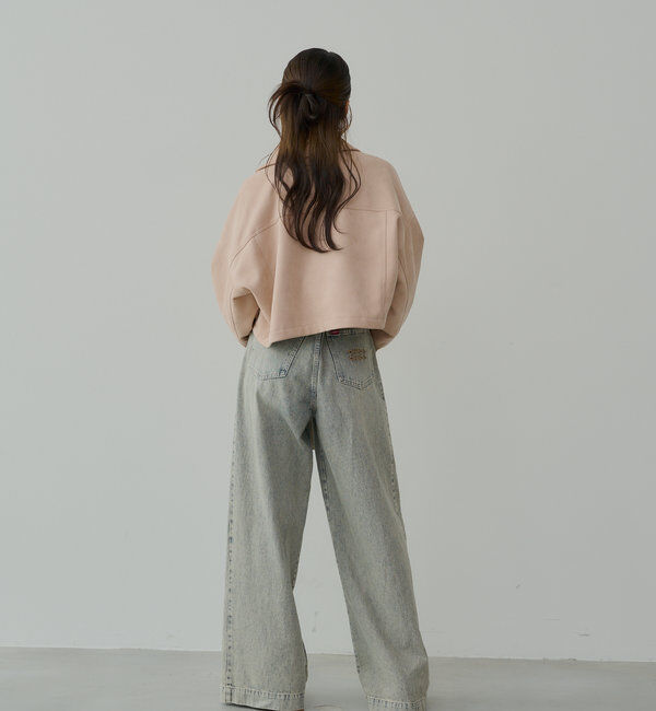  「【WEB限定/REVIVAL】胸ロゴショート丈スエードジップブルゾン」|ブルゾン・スタジャン|