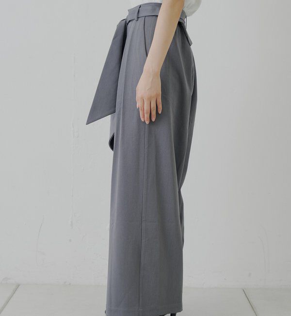  「【SALON by Chico】 BIGリボンスラックスロングパンツ」|チノ|