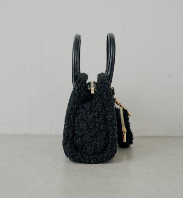  「ロゴチャーム付きスエードムートンバッグ」|ボストンバッグ|