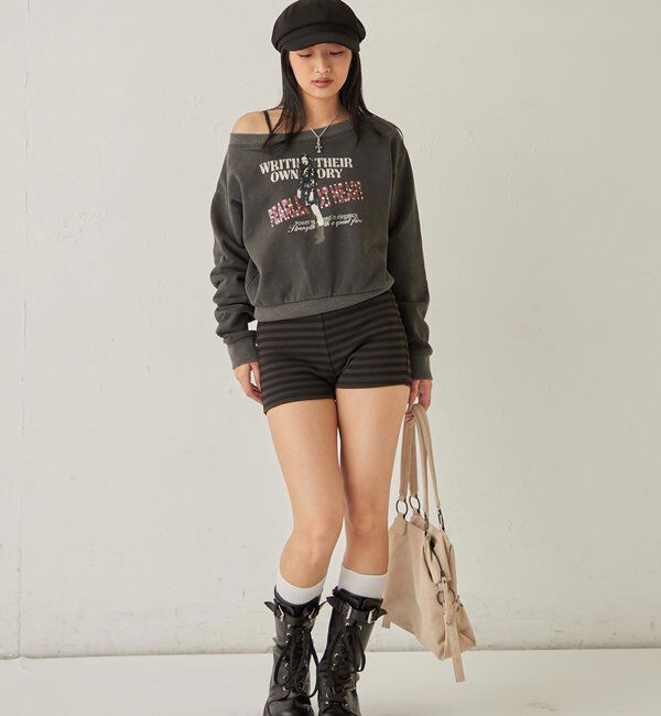  「【SLOPPY】 RIBBED SHORTS/リブショートパンツ」|チノ|