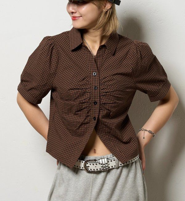  「パフスリーブギャザーブラウス」|シャツ・ブラウス|