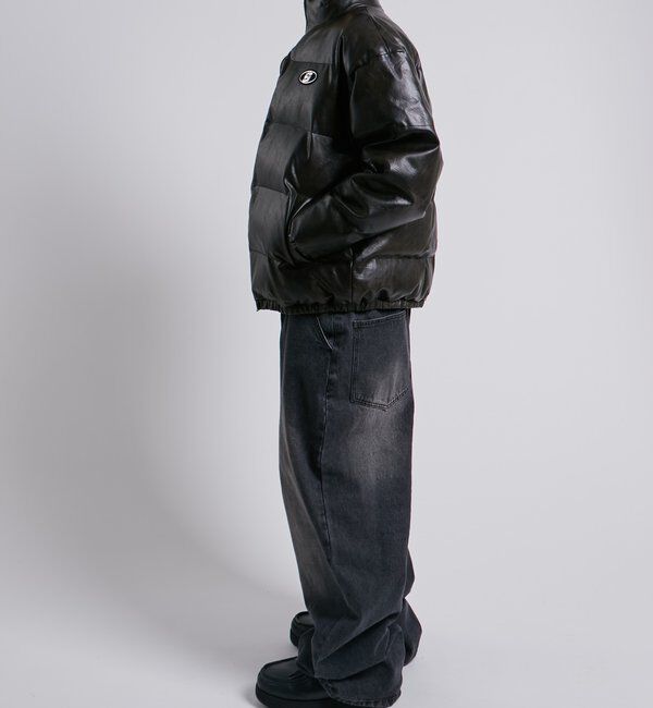  「【UNISEXS】S LOGO VINTAGE-LIKE LEATHER BLO」|ブルゾン・スタジャン|