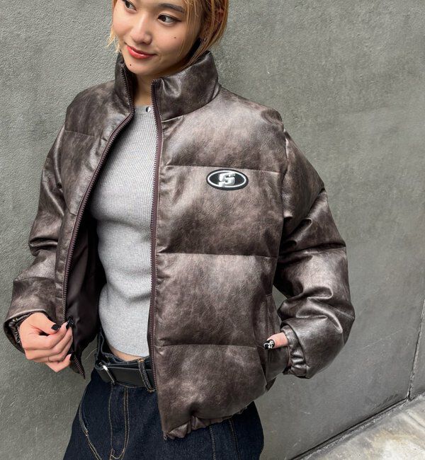  「【UNISEXS】S LOGO VINTAGE-LIKE LEATHER BLO」|ブルゾン・スタジャン|