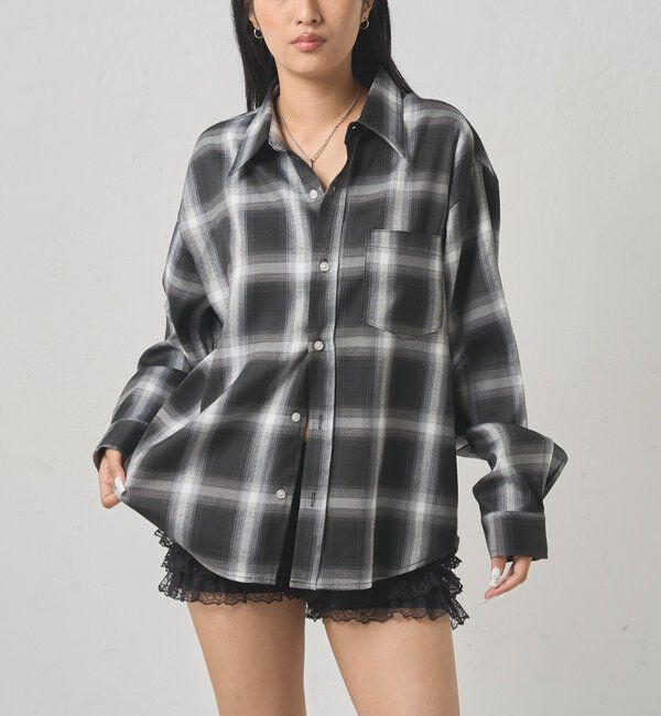  「KOOKYNオンブレチェックシャツ」|シャツ・ブラウス|