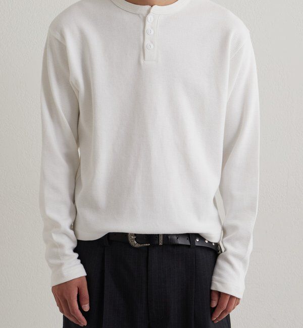  「【Sourcream】Heavy waffle henley tops」|Tシャツ・カットソー|