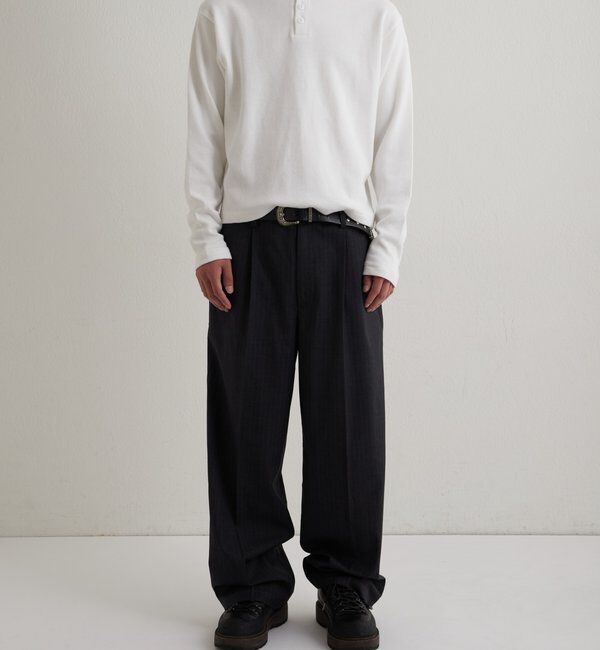  「【Sourcream】Heavy waffle henley tops」|Tシャツ・カットソー|