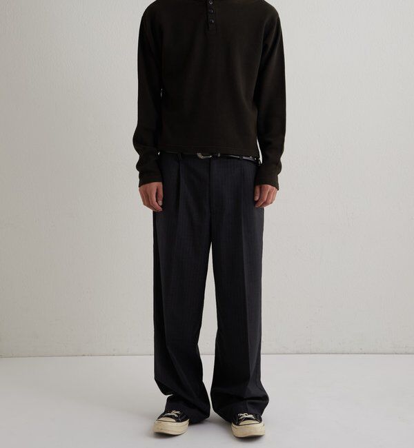  「【Sourcream】Heavy waffle henley tops」|Tシャツ・カットソー|