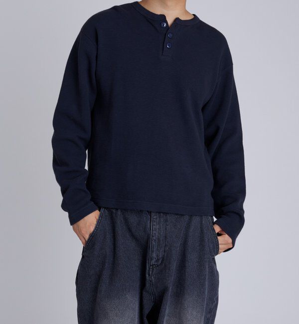  「【Sourcream】Heavy waffle henley tops」|Tシャツ・カットソー|