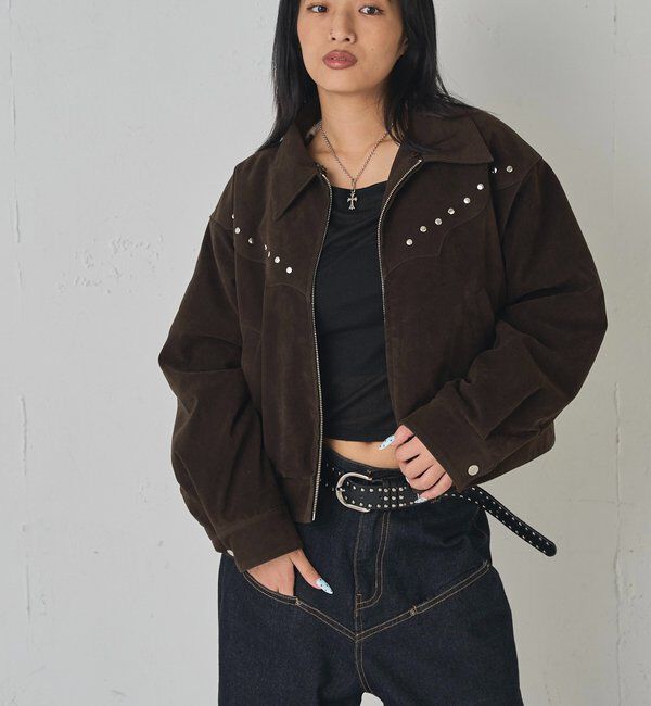  「BOA COLLAR STUDDED SUEDE BLOUSON」|ブルゾン・スタジャン|