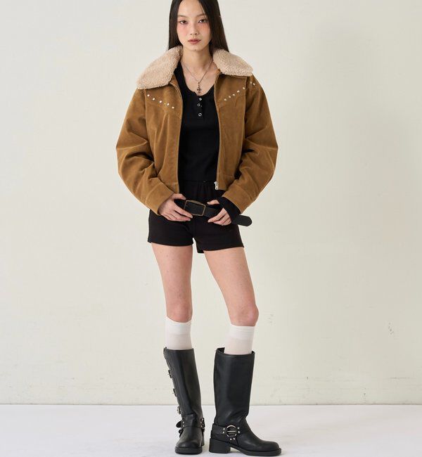  「BOA COLLAR STUDDED SUEDE BLOUSON」|ブルゾン・スタジャン|