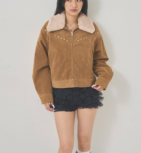  「BOA COLLAR STUDDED SUEDE BLOUSON」|ブルゾン・スタジャン|