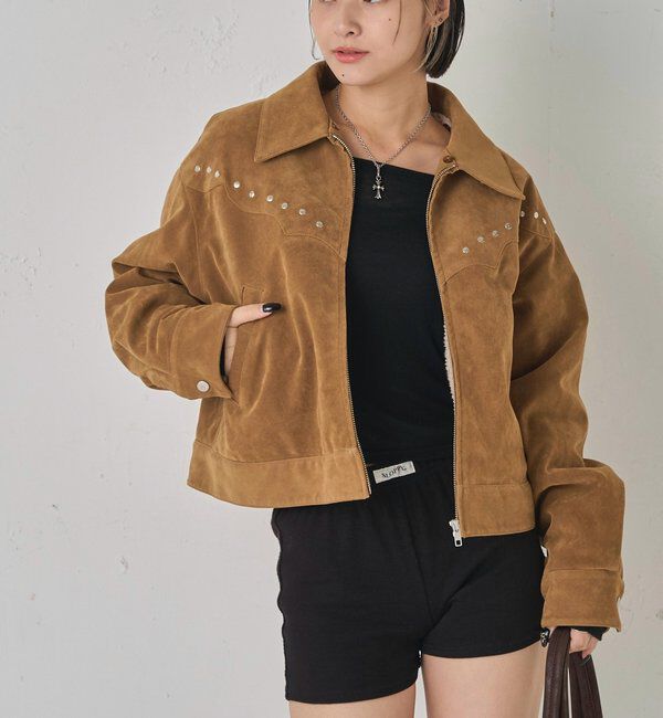  「BOA COLLAR STUDDED SUEDE BLOUSON」|ブルゾン・スタジャン|