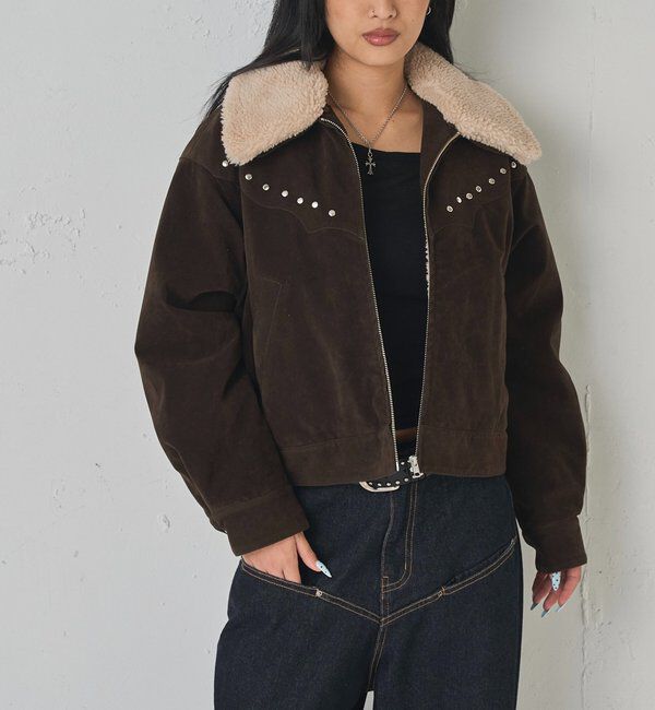  「BOA COLLAR STUDDED SUEDE BLOUSON」|ブルゾン・スタジャン|