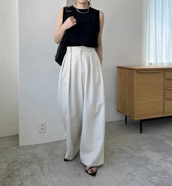  「【累計2万本突破！】【低身長・高身長サイズあり】2タックワイドパンツ」|チノ|