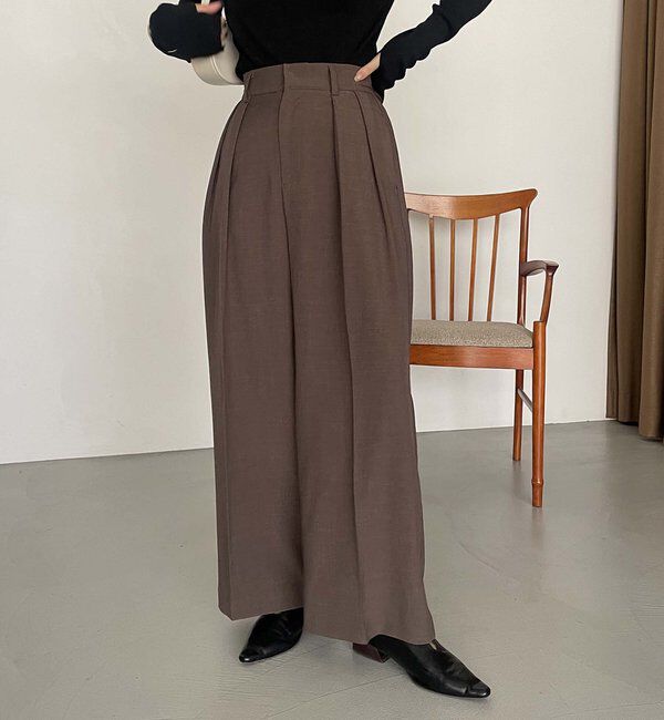  「【累計2万本突破！】【低身長・高身長サイズあり】2タックワイドパンツ」|チノ|