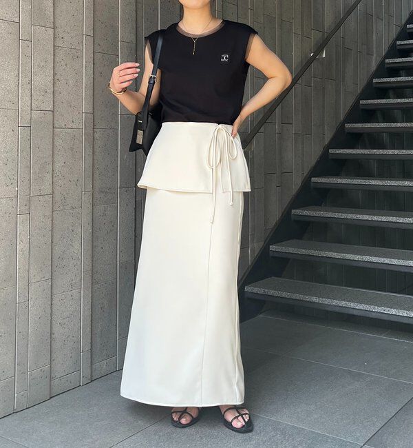  「【腰回りカバー】レイヤードマキシスカート」|スカート|