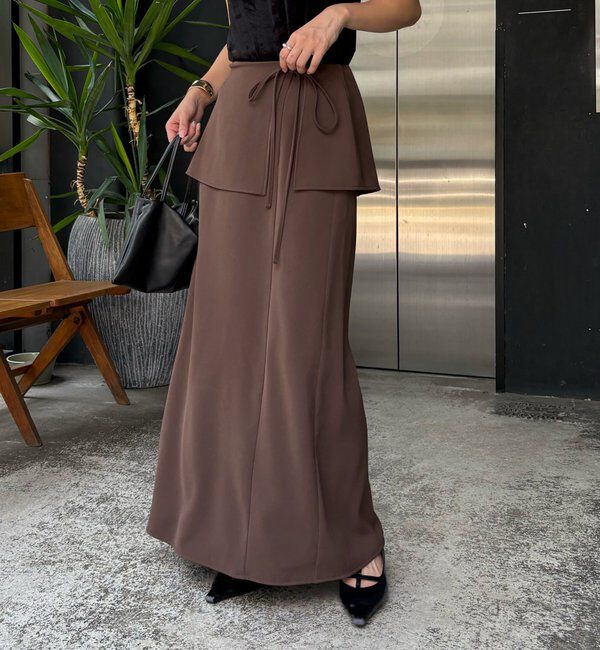  「【腰回りカバー】レイヤードマキシスカート」|スカート|