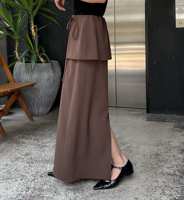  「【腰回りカバー】レイヤードマキシスカート」|スカート|