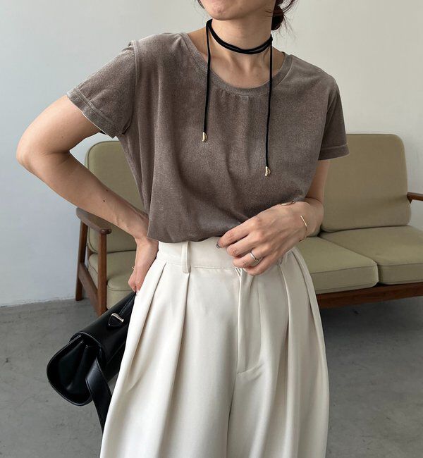  「【前後2WAY】シアーベロアTシャツ」|Tシャツ・カットソー|