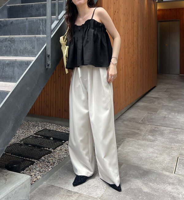  「【オールシーズン◎】タックフレアキャミ」|シャツ・ブラウス|