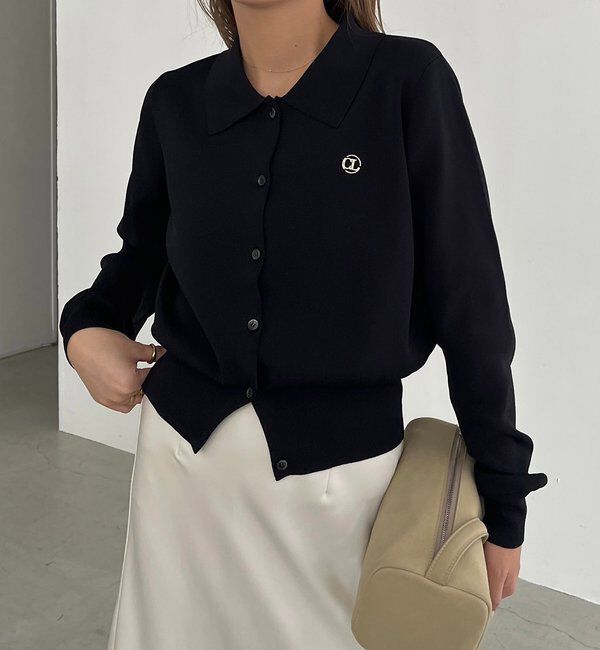  「〈C.L〉ポロカーディガン」|カーディガン|ブラック