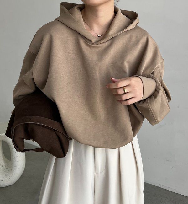  「【軽量/滑らかな着心地】バルーンフーディ」|Tシャツ・カットソー|ベージュ