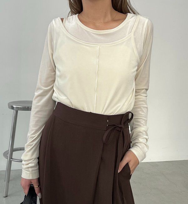  「レイヤードベロアTシャツ」|Tシャツ・カットソー|