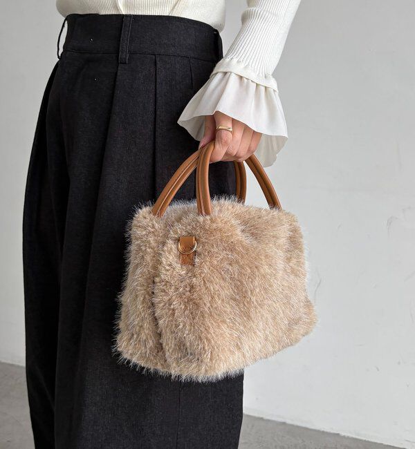  「ファー2WAYボストンバッグ」|トートバッグ|