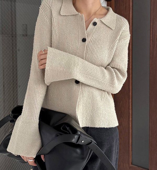  「ビアードカラーニット」|カーディガン|