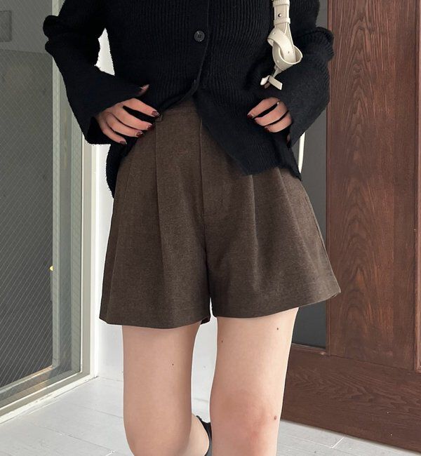  「ピーチタッチショートパンツ」|チノ|ブラウン