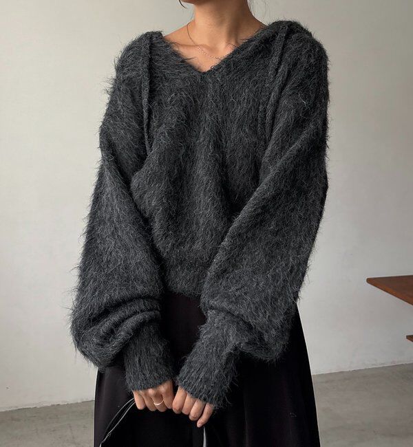  「シャギーニットフーディ」|ニット・セーター|