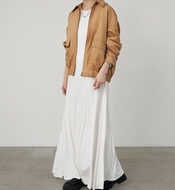  「《セットアップ着用可能》フェイクスウェードブルゾン」|ブルゾン・スタジャン|