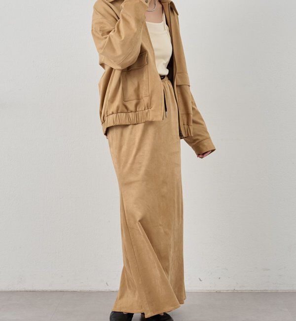  「《セットアップ着用可能》フェイクスウェードブルゾン」|ブルゾン・スタジャン|