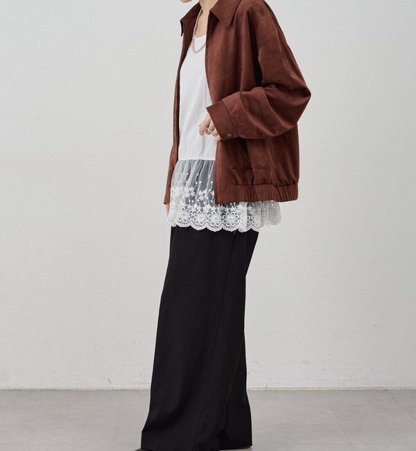  「《セットアップ着用可能》フェイクスウェードブルゾン」|ブルゾン・スタジャン|