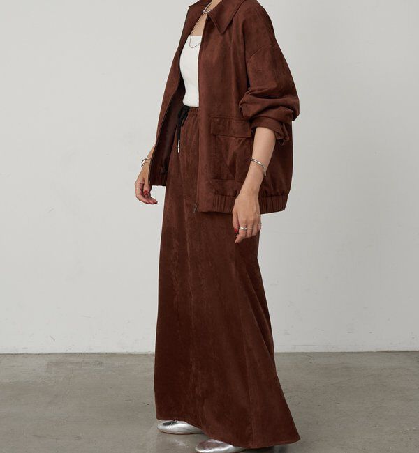  「《セットアップ着用可能》フェイクスウェードブルゾン」|ブルゾン・スタジャン|