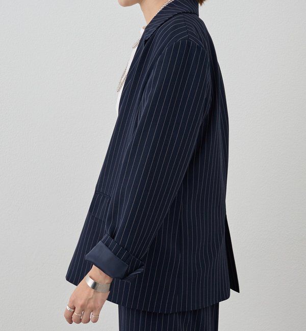  「ストライプビッグジャケット」|テーラードジャケット|