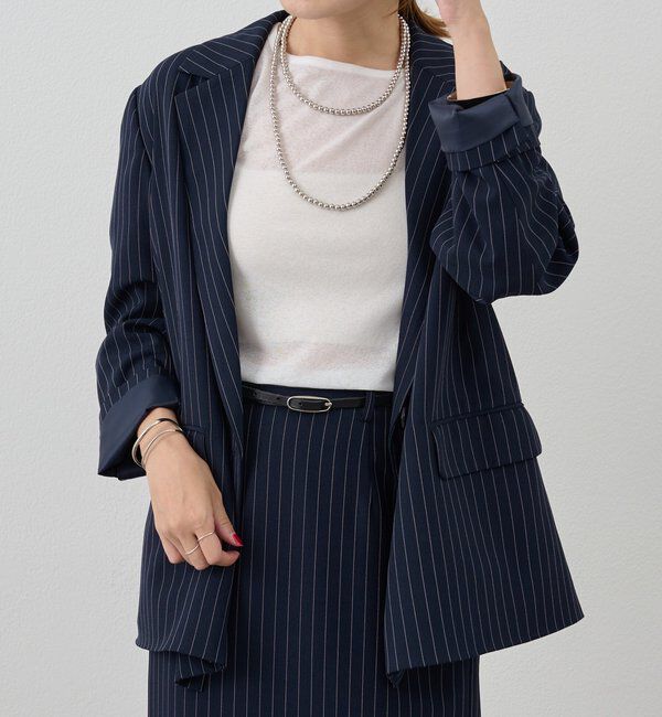  「ストライプビッグジャケット」|テーラードジャケット|
