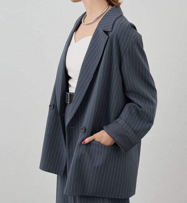  「ストライプビッグジャケット」|テーラードジャケット|