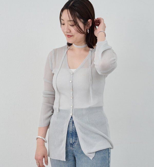  「【インフルエンサー＠komorin_コラボ】チョーカーリブカーディガン」|カーディガン|
