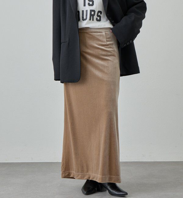  「【新色登場】【セットアップ対応】ベロアタイトスカート」|スカート|