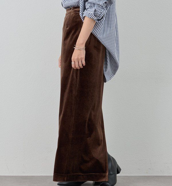  「【新色登場】【セットアップ対応】ベロアタイトスカート」|スカート|