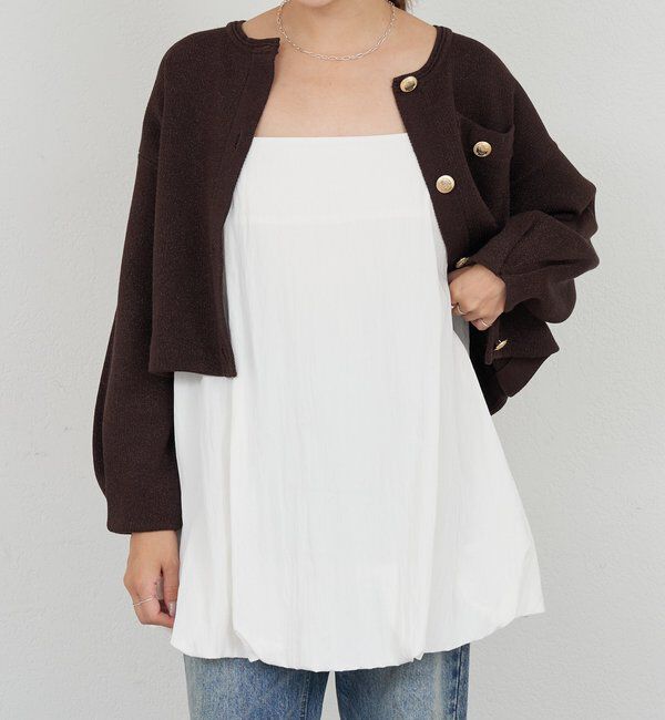  「バルーンチュニックキャミ」|キャミソール|ホワイト