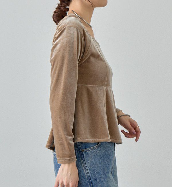  「ベロアペプラムプルオーバー」|Tシャツ・カットソー|