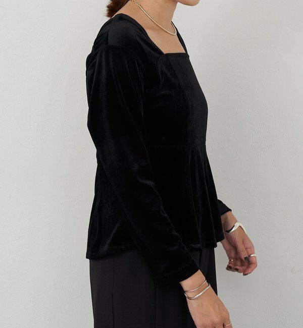  「ベロアペプラムプルオーバー」|Tシャツ・カットソー|