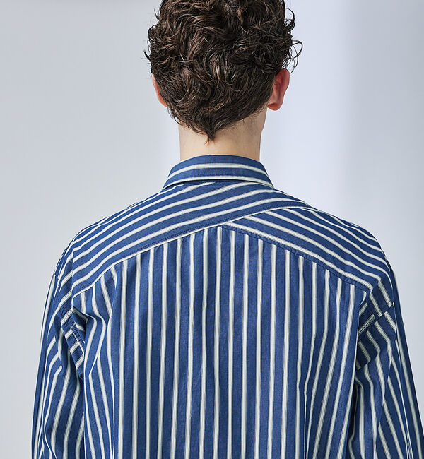 ABAHOUSE「【バイアスヨーク】オーバー ストライプシャツ」|シャツ・ブラウス|