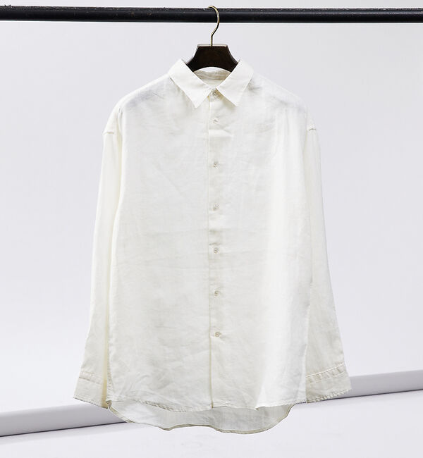 ABAHOUSE「【LUXE Linen Solaro】長袖 リネンシャツ」|シャツ・ブラウス|オフホワイト