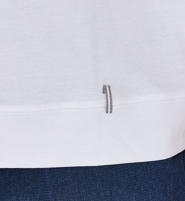 ABAHOUSE「【コットンシルケット】ポンチ クルーネック Tシャツ」|Tシャツ・カットソー|