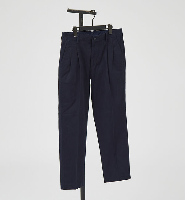 ABAHOUSE「２タック コットントラウザーズ / ワイドパンツ」|その他|ネイビー